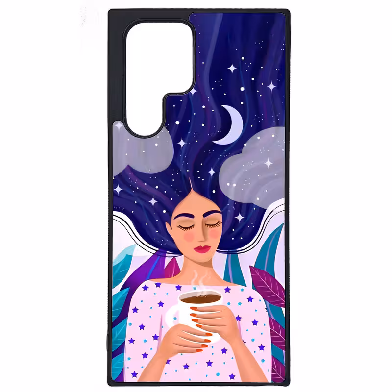 کاور طرح نقاشی دختر کد G-095 مناسب برای گوشی موبایل سامسونگ Galaxy S22 Ultra | دیجی قاب دونی