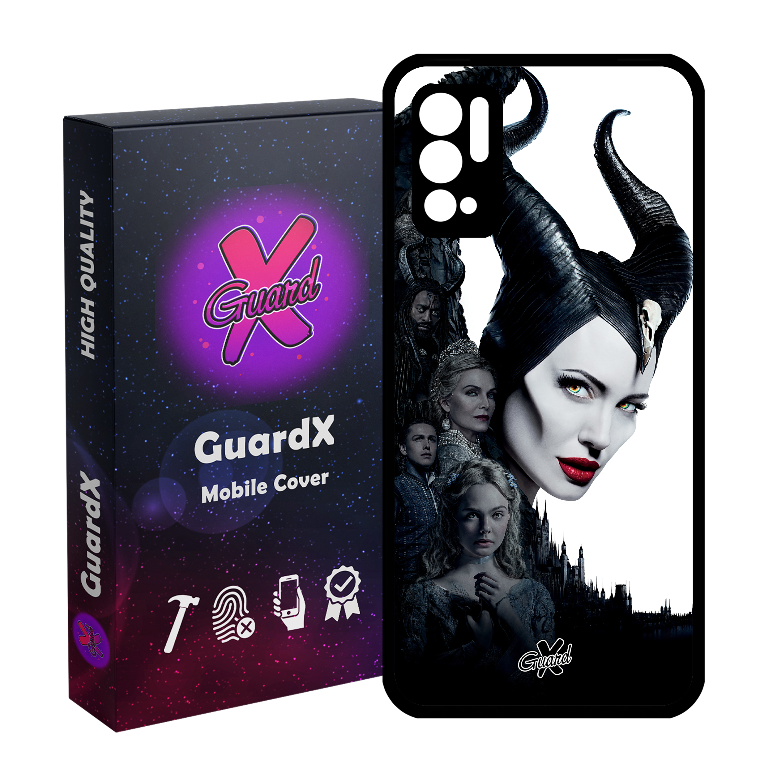 کاور گارد ایکس طرح Maleficent مدل Glass10147 مناسب برای گوشی موبایل شیائومی Redmi Note 10 5G / Poco M3 Pro