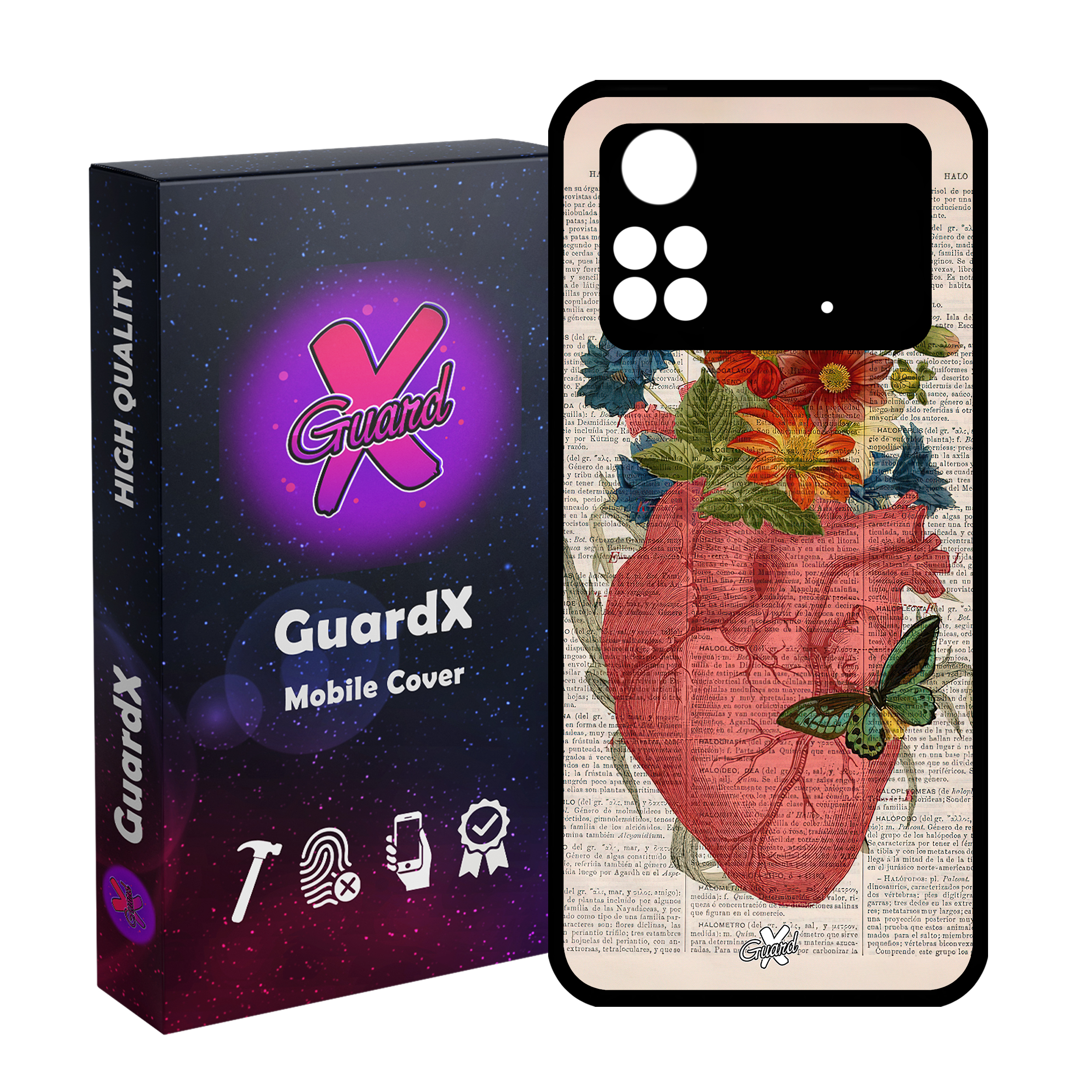 کاور گارد ایکس طرح قلب مدل Glass10505 مناسب برای گوشی موبایل شیائومی Poco M4 Pro 4G