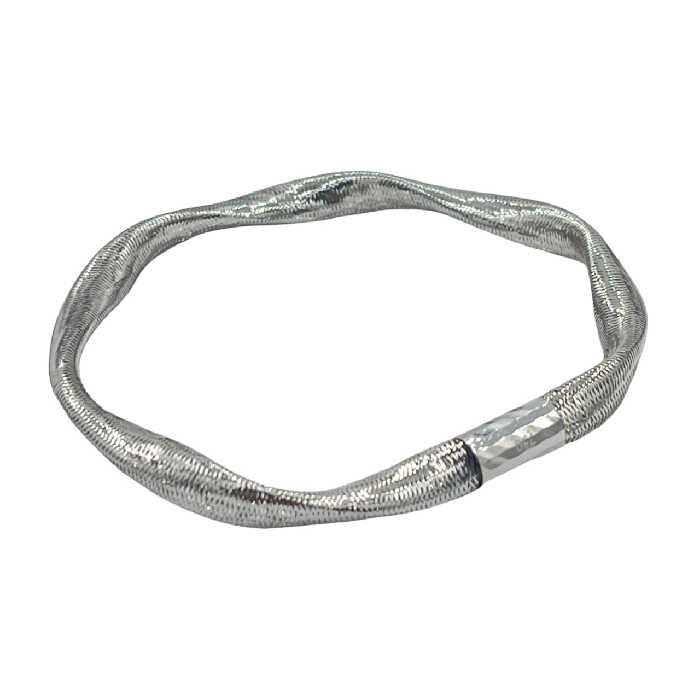 دستبند طلای 18 عیار مدل پیچ کشی سفید