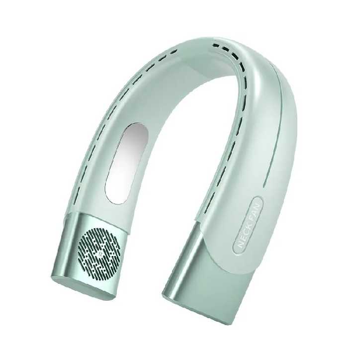 پنکه گردنی شارژی 2 موتور براشلس  باتری لیتیومی 4000 میلی آمپری- رنگ سبز