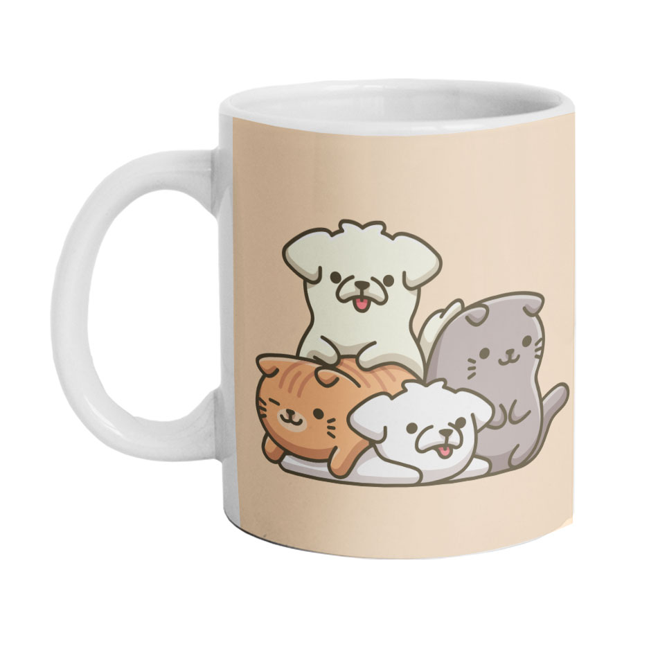 ماگ دارلی طرح فانتزی گربه و سگ مدل MG1595