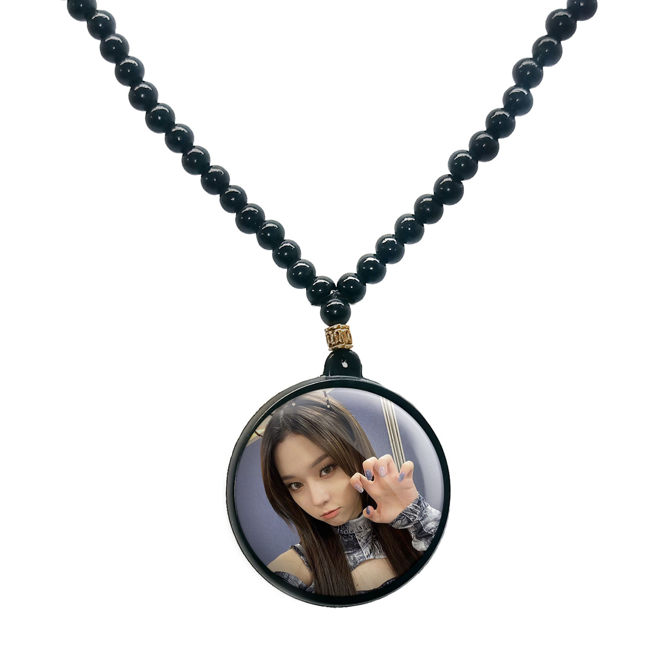 گردنبند پرمانه طرح aespa کد pmd.18497 مدل دو طرفه