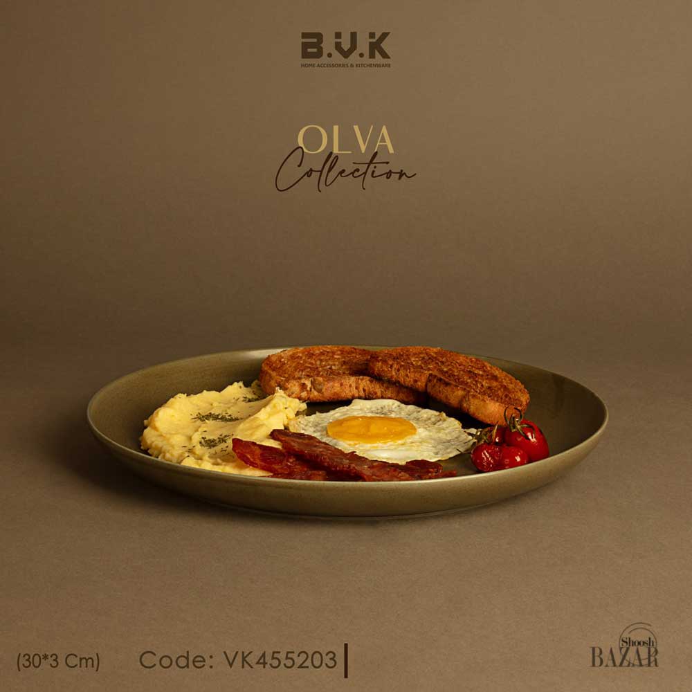 دیس گرد زیتونی بی وی کی کد 455203 کالکشن اولن