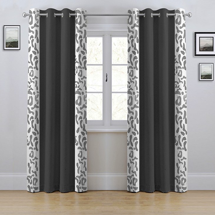 پرده پانچی مدل سیاه و سفید ابعاد ارتفاع280در عرض145