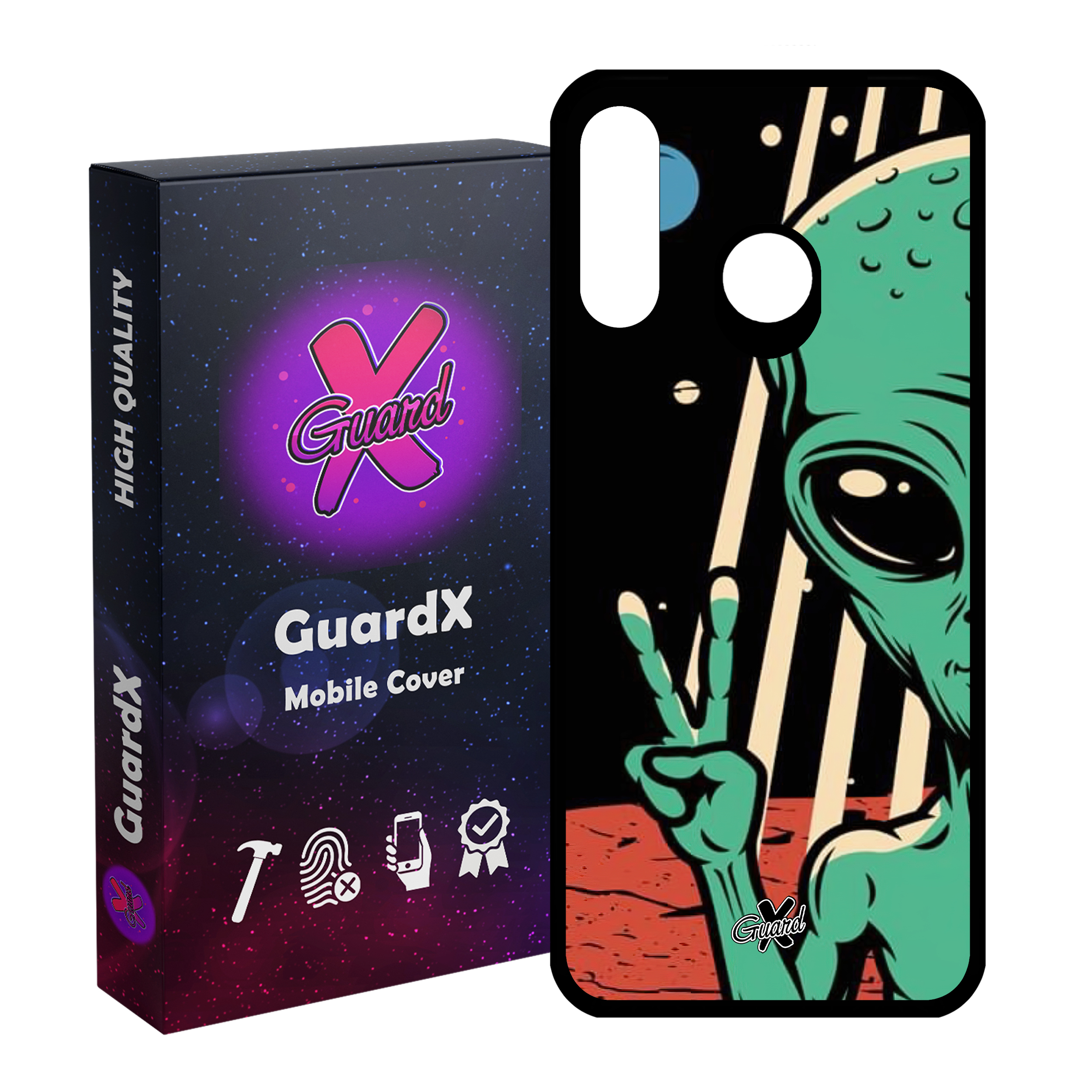 کاور گارد ایکس طرح Alien مدل Glass10499 مناسب برای گوشی موبایل هوآوی P30 Lite/Nova 4E