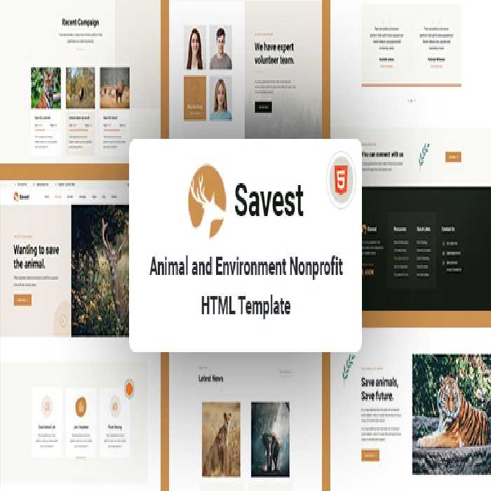 دانلود قالب HTML پناهگاه حیوانات Savest