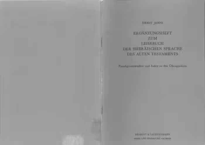 خرید و دانلود نسخه کامل کتاب Ergänzungsheft zum Lehrbuch der hebräischen Sprache des Alten Testaments. Paradiglnentabellen und Index zu den Übungssätzen