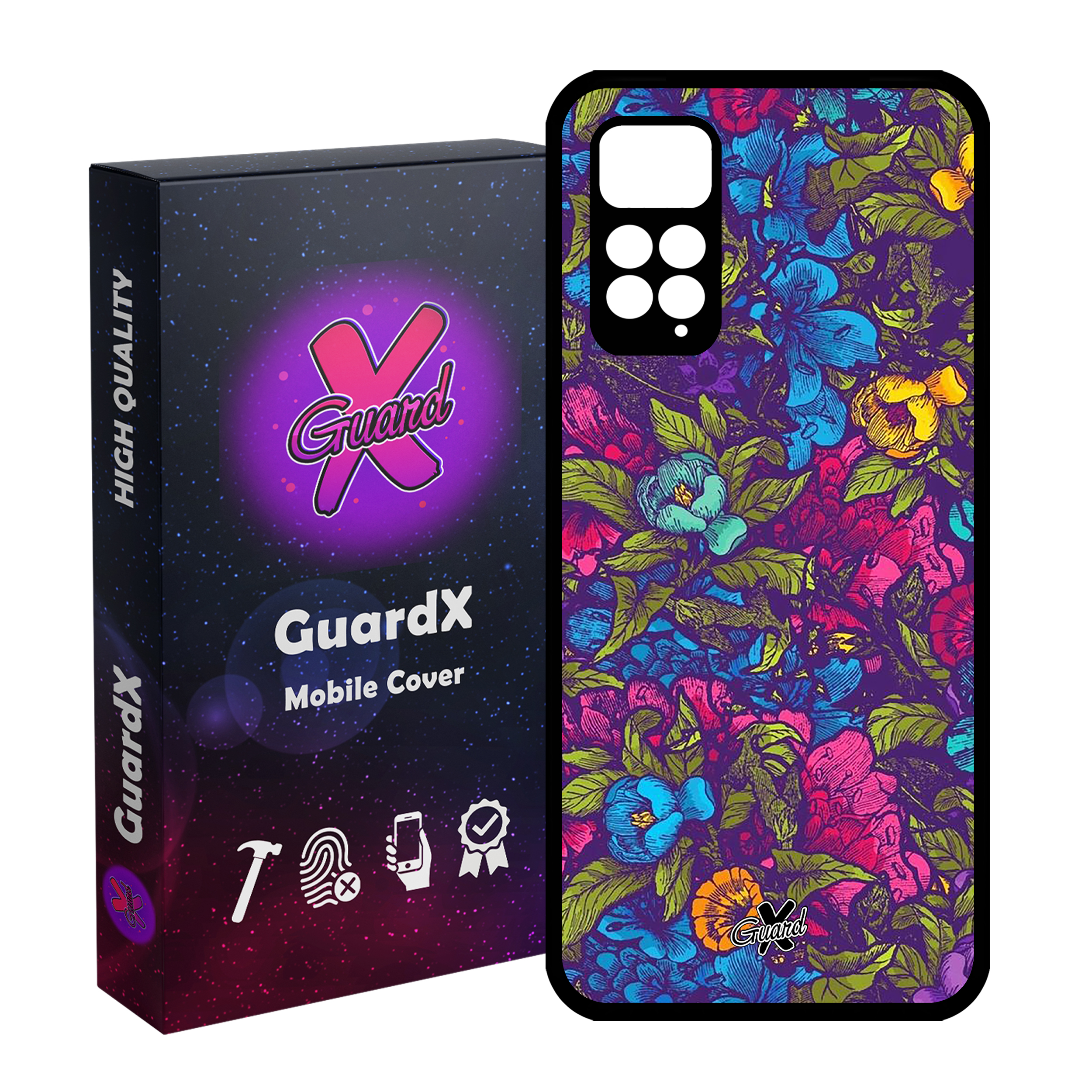 کاور گارد ایکس طرح Flower مدل Glass10224 مناسب برای گوشی موبایل شیائومی Redmi Note 11 Pro 4G/5G