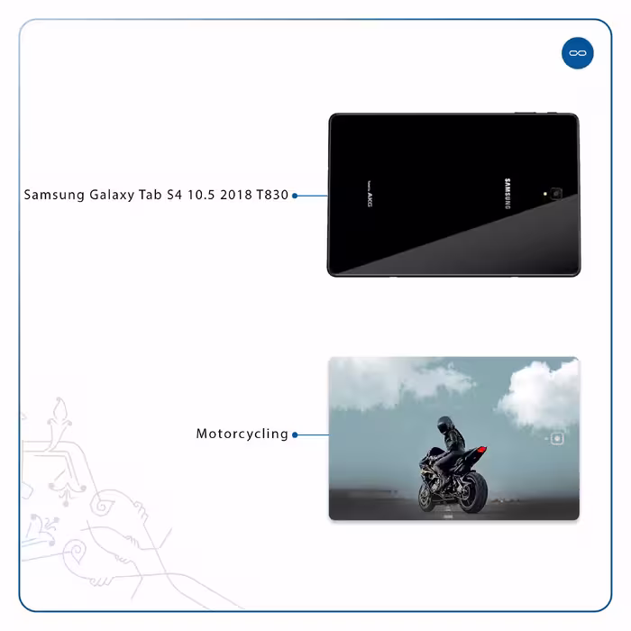 برچسب پوششی ماهوت مدل Motorcycling مناسب برای تبلت سامسونگ Galaxy Tab S4 10.5 2018 T830