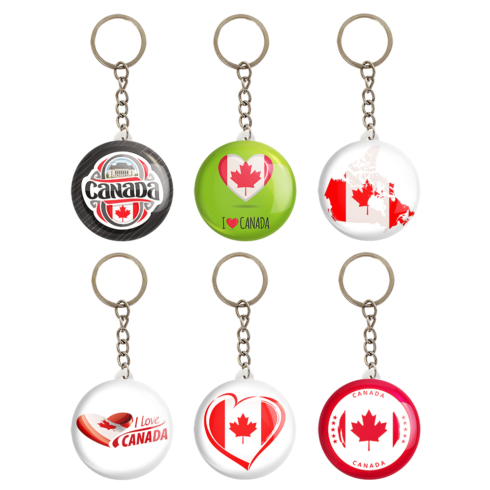 جاکلیدی خندالو مدل پرچم کانادا کد 1218B مجموعه 6 عددی