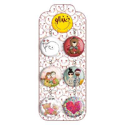 جاکلیدی خندالو طرح عاشقانه کد 72A مجموعه 6 عددی