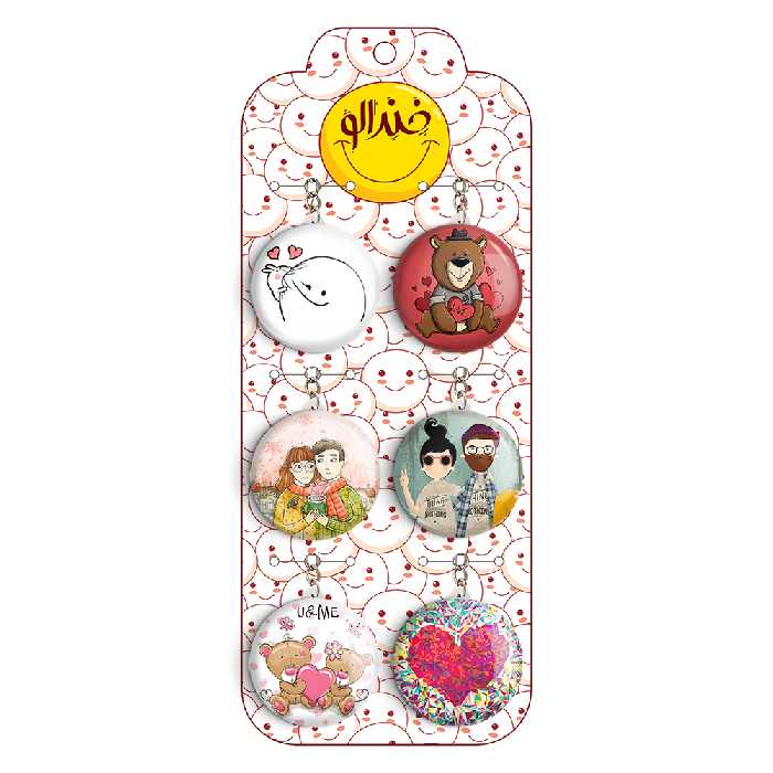 جاکلیدی خندالو طرح عاشقانه کد 72A مجموعه 6 عددی