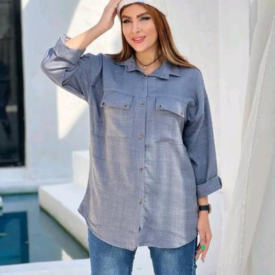مانتو اسپرت زنانه مدل نام : شومیز مانتویی آستین پاکتی