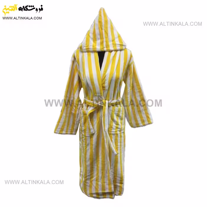 حوله پالتویی برق لامع طرح پرستو زرد سایز 125