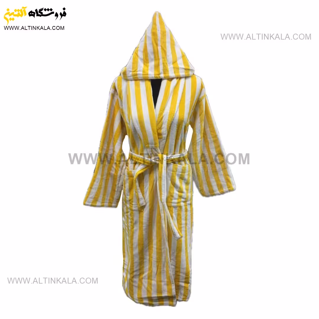 حوله پالتویی برق لامع طرح پرستو زرد سایز 125