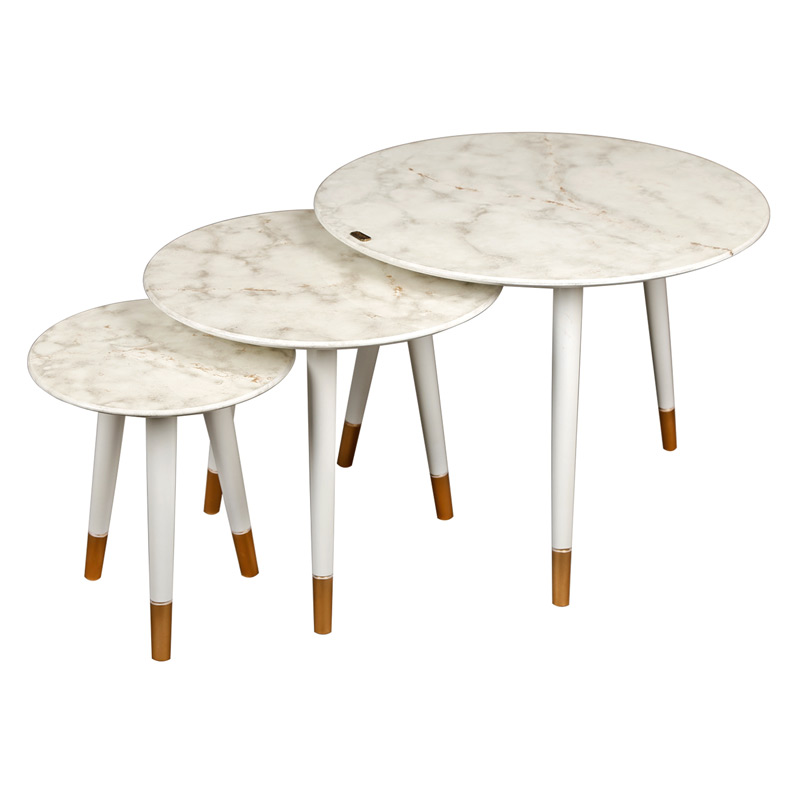 ست ميز عسلی سه تکه لوتوس کد محصول: T-738 DELFINA-WG