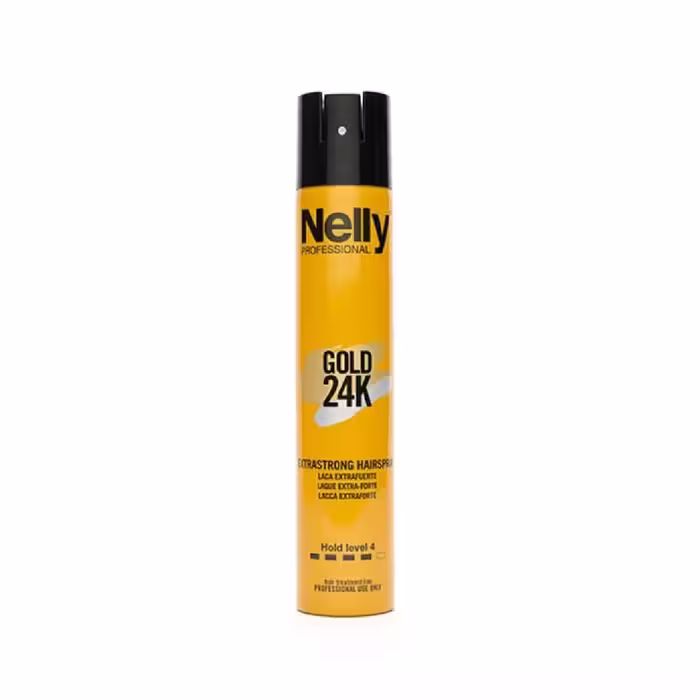 اسپری حالت دهنده مو نلی مدل GOLD 24K extrastrong حجم 300 میلی لیتر