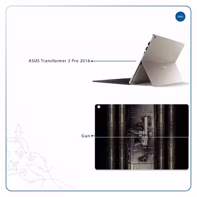 برچسب پوششی ماهوت مدل Gun مناسب برای تبلت ایسوس Transformer 3 Pro 2016