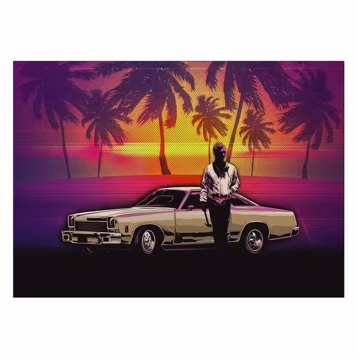 تابلوی ونسونی طرح Hotline Miami سایز 30x40 | دنیای قاب