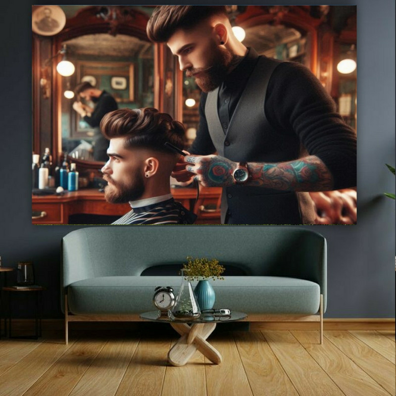 تابلو شاسی مدل شاسی آرایشگاه مردانه مدل ماهر کد BK22797 | دنیای قاب