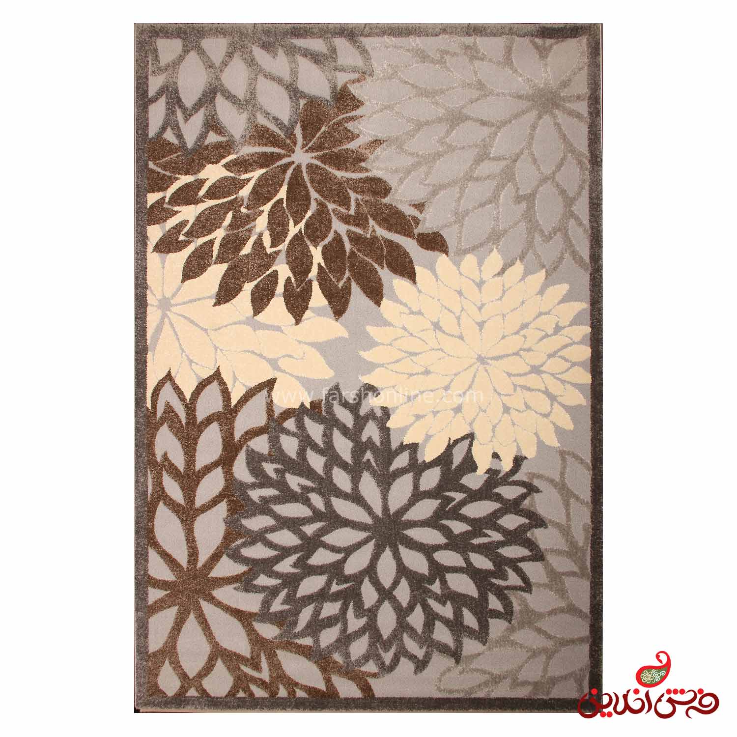 فرش ساوین کد 7422 نقره ای روشن