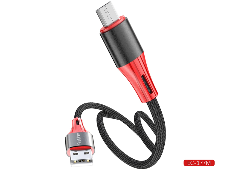 کابل شارژ و انتقال دیتا یو اس بی به میکرو یو اس بی 2.4 آمپر یک متری ارلدام Earldom EC-177 Charger Cable 1m