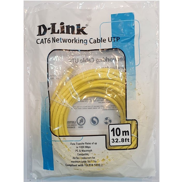 پچ کورد CAT6 دی لینک مدل NCB-C6UYELR1-10 - فروشگاه اینترنتی طیف سنتر