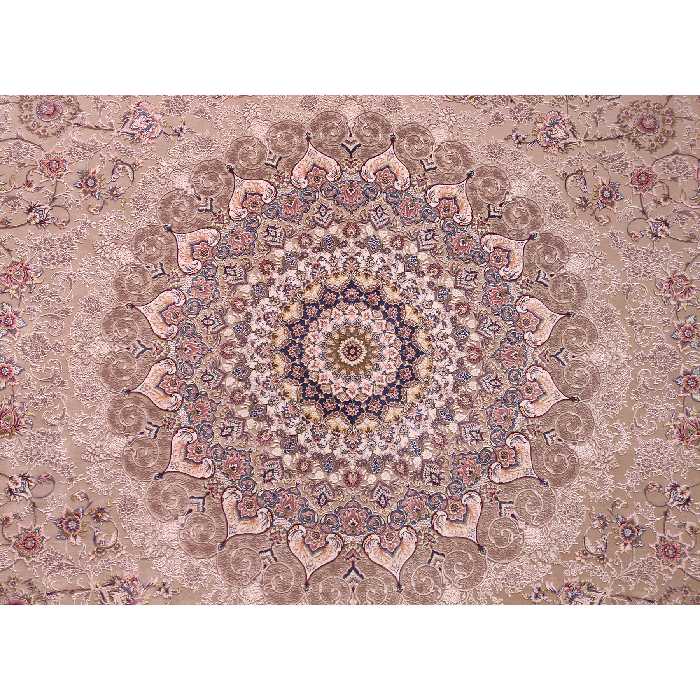 فرش ماشینی زمرد مشهد مدل 50000 زمینه بژ