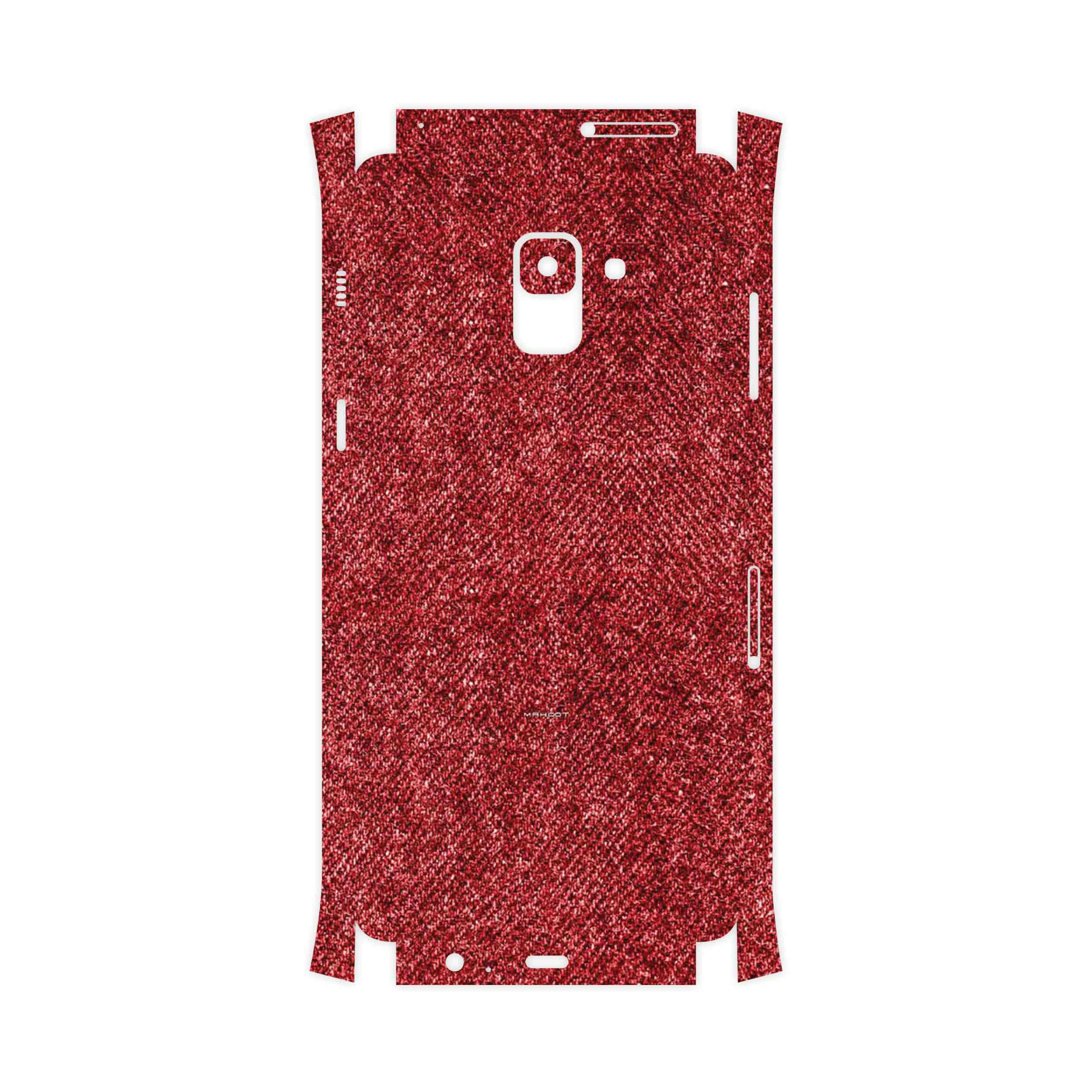 برچسب پوششی ماهوت مدل Fabric Texture 4-FullSkin مناسب برای گوشی موبایل سامسونگ Galaxy A8 Plus 2018