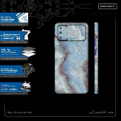 برچسب پوششی ماهوت مدل Blue Ocean Marble-FullSkin مناسب برای گوشی موبایل شیائومی Poco M3