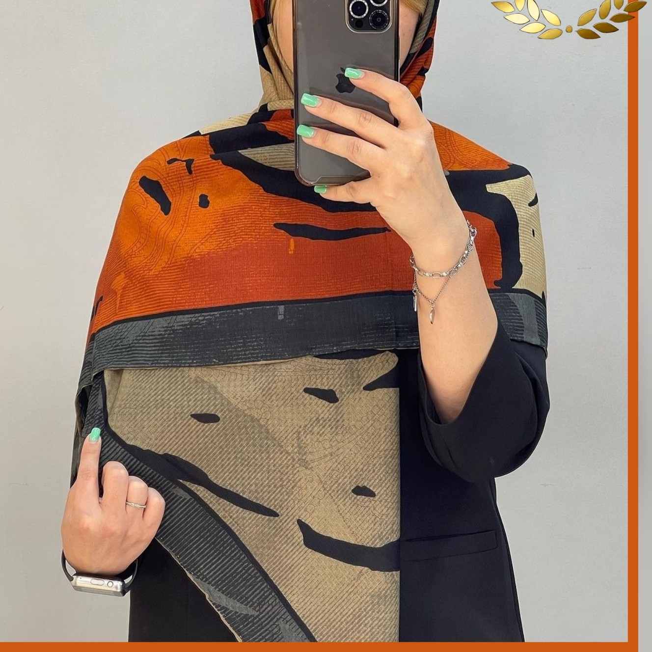 روسری نخی ژاکارد بزرگ