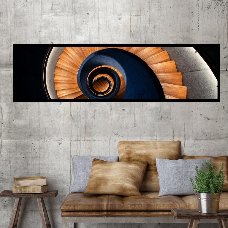 تابلو بکلیت طرح دکوراسیون داخلی پله چوبی مدل کشیده B-7504