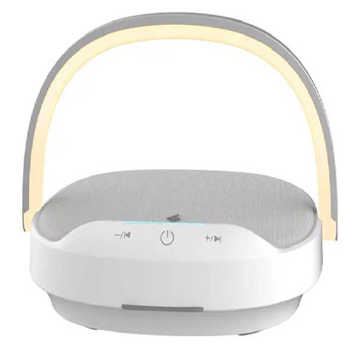 اسپیکر بلوتوث و شارژر وایرلس قابل حمل دارای چراغ ویوو WiWU 3 in 1 Wireless charging desk lamp speaker Y1