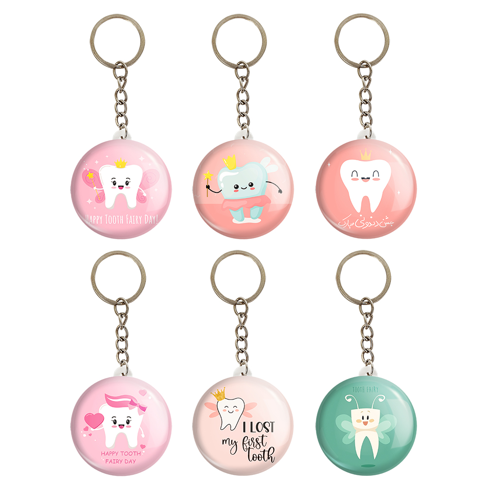 جاکلیدی خندالو مدل جشن دندونی دخترونه کد 412A مجموعه 6 عددی