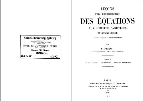 خرید و دانلود نسخه کامل کتاب Leçons sur l'intégration des équations aux dérivées partielles du second ordre à deux variables indépendantes: