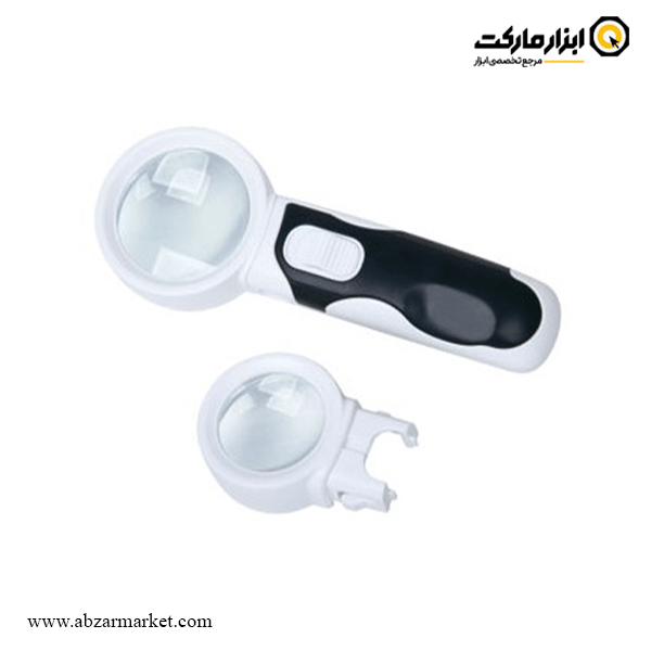 ذره بین چراغ دار اینسایز دو لنز مدل 610-7522