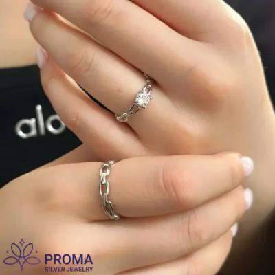 حلقه ست نقره ازدواج مدل PRM103