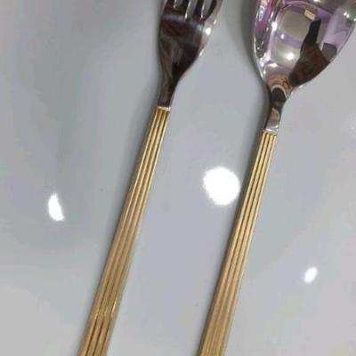 سرویس قاشق و چنگال 24 نفره 120 پارچه برند لاکچری یونیک نیمه طلایی