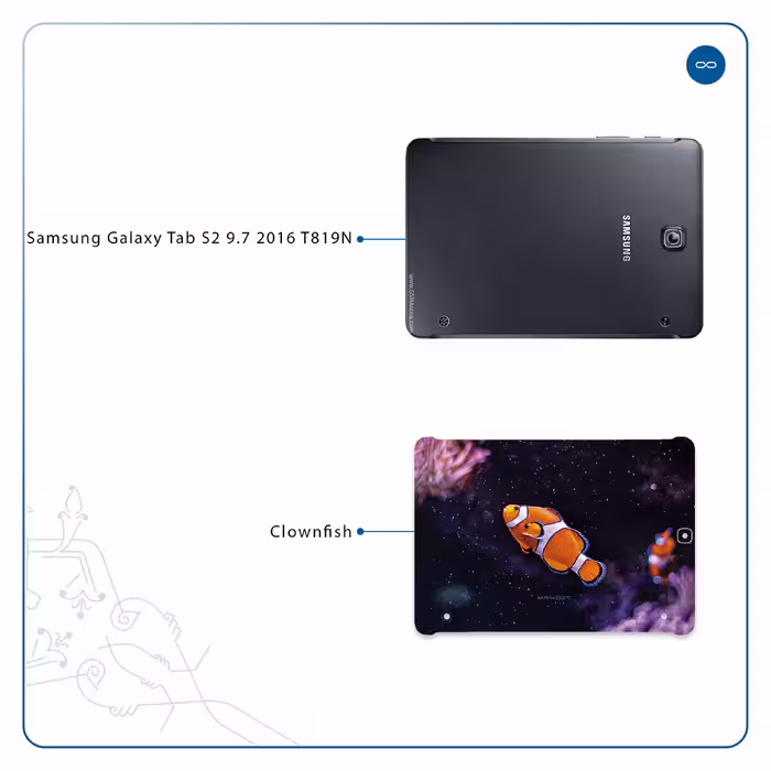 برچسب پوششی ماهوت مدل Clownfish مناسب برای تبلت سامسونگ Galaxy Tab S2 9.7 2016 T819N