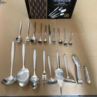 سرویس قاشق و چنگال ماینس یونیک 24 نفره | 144 پارچه نقره‌ای، ضد آهنربا، ضخامت 4 میل هزینه ارسال پس کرایه بامشتری