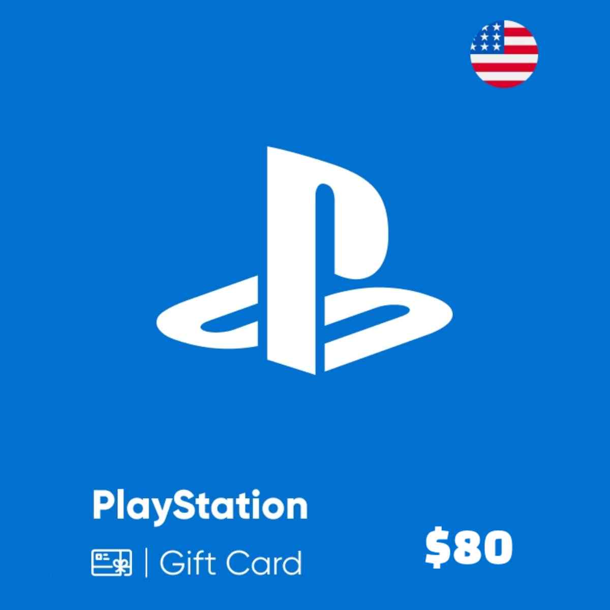 خرید گیفت کارت پلی استیشن آمریکا PSN Gift Card USA $80 با بهترین قیمت