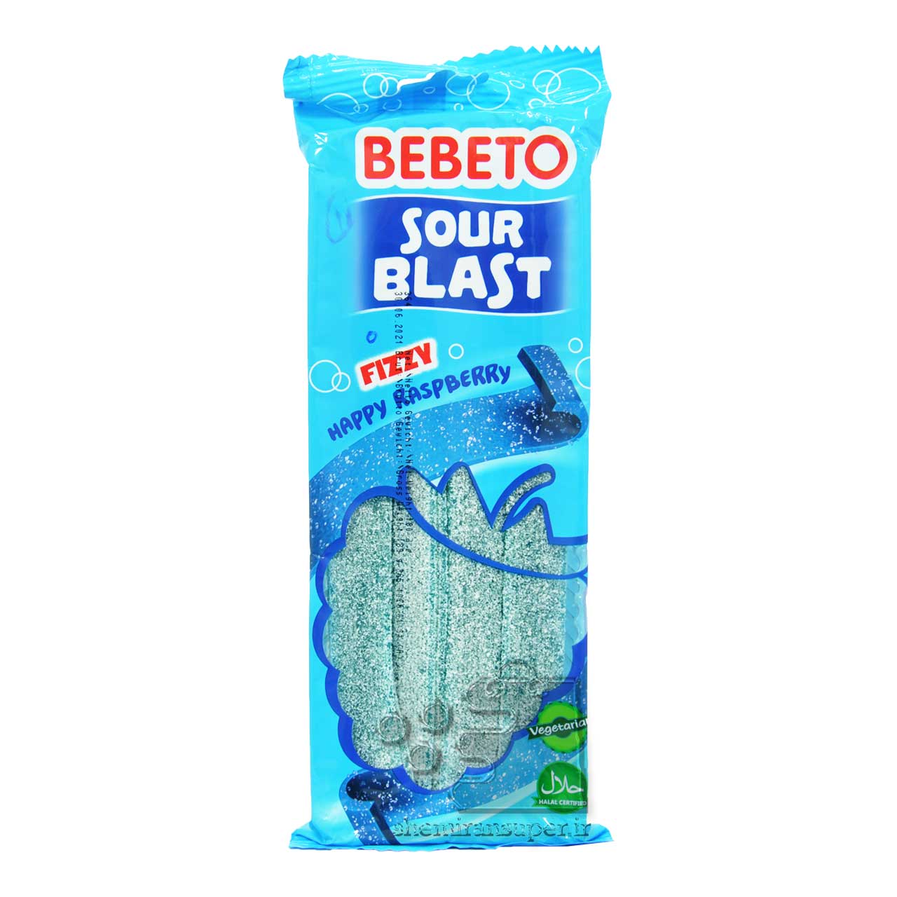 پاستیل شکری نواری رزبری ترش ( گیاهخواری ) 180 گرم ببتو – bebeto