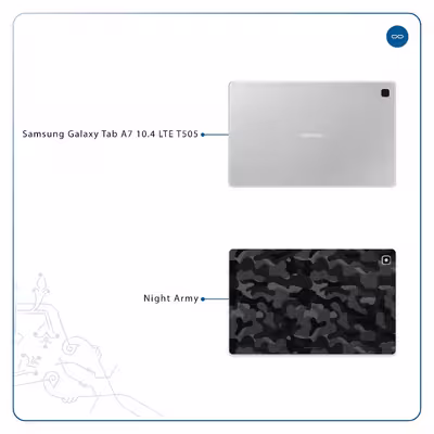 برچسب پوششی ماهوت مدل Night-Army مناسب برای تبلت سامسونگ Galaxy Tab A7 10.4 LTE 2020 T505