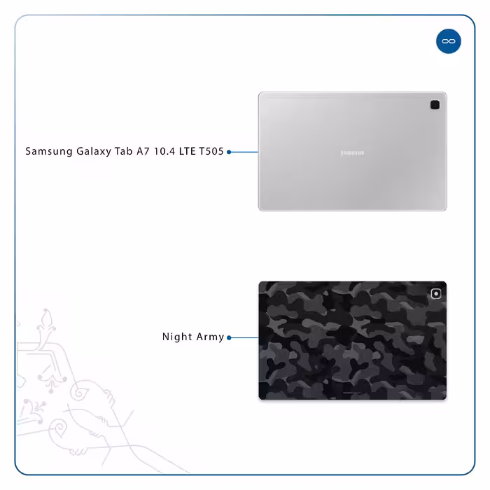 برچسب پوششی ماهوت مدل Night-Army مناسب برای تبلت سامسونگ Galaxy Tab A7 10.4 LTE 2020 T505