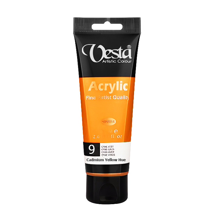 رنگ اکریلیک تکی وستا Cadmium Yellow Hue 9 حجم 75 میلی لیتر