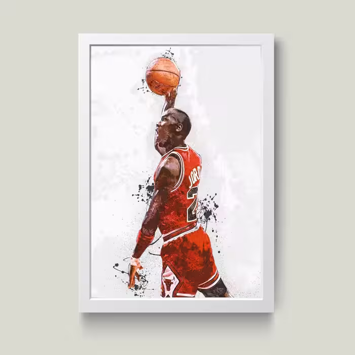 تابلو مدل مایکل جردن Michael Jordan کد S0129-w | دنیای قاب