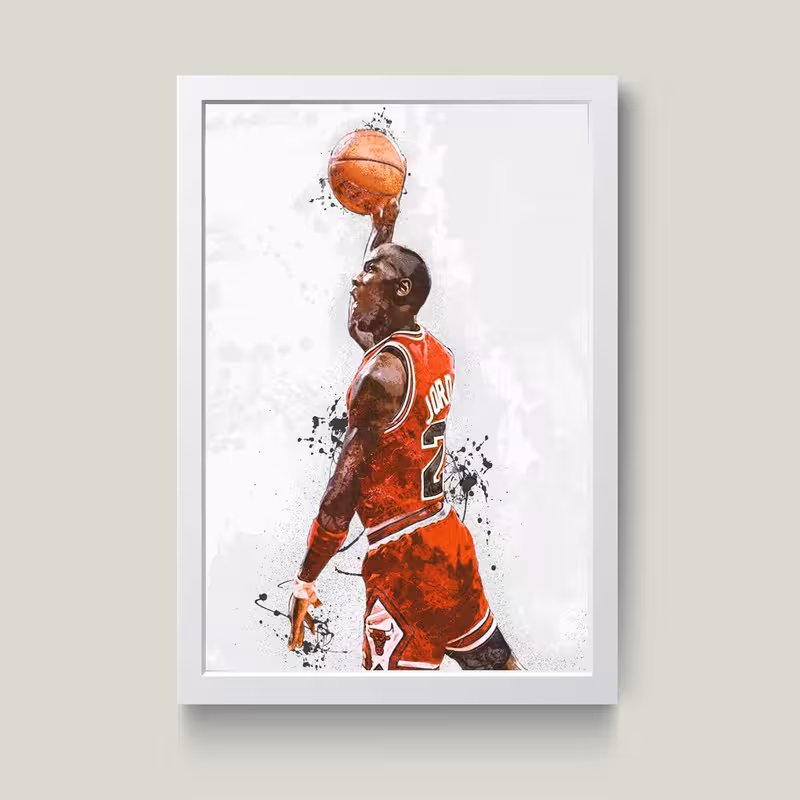 تابلو مدل مایکل جردن Michael Jordan کد S0129-w | دنیای قاب