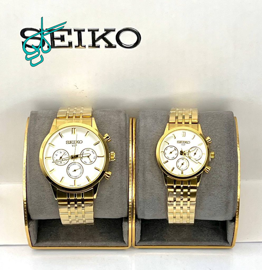 خرید ست ساعت زنانه و مردانه سیکو vip فول تایم موتور ژاپن کد 2117176 - ردگل
