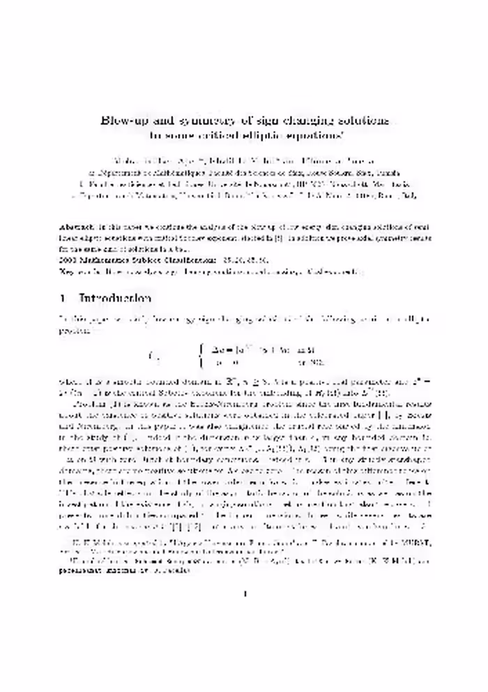 خرید و دانلود نسخه کامل کتاب Blow-up and symmetry of sign changing solutions to some critical elliptic equations